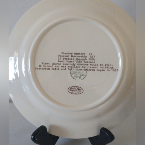 Homer Laughlin Eggshell Theme Plate - 1954/55 - "Mt. Olive Babtist" - Cowpens SC - Picture 6 of 9